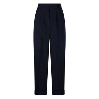 Max Mara Straight Trousers, female, Blue, Size: 2XS Rugiada Trousers