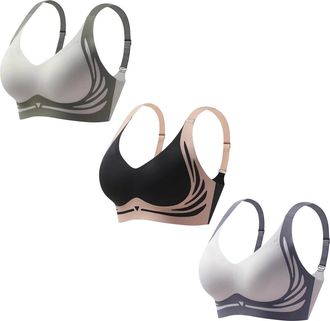 Generic Daily Comfort Wireless Shaper Bra Skin Women Bra Set and Underwear Plus (Beige, XXXL)
