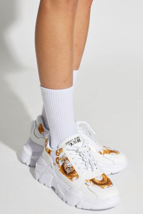 Versace Jeans Couture Sports Shoes With barocco Pattern, Womens, White