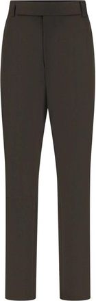 Saint Laurent Pantalones Tapered en Franela de Lana Cepillada - Trousers - Hombre - Negro - S