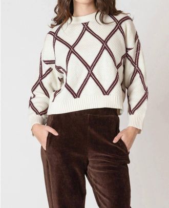 Dex Clothing Diamond Check Sweater In White