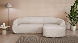 LeGer Home by Lena Gercke Ecksofa »YANI, L-Form, Designersofa, organische Form, Masse B/T/H: 255/170/81 cm« mit Wellenunterfederung, auch in Bouclé, Recamiere rechts/links