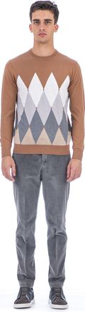 Ballantyne Diamond Cotton-Cashmere Crewneck Sweater