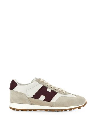 Hogan Light Beige Suede Low-Top Sneakers