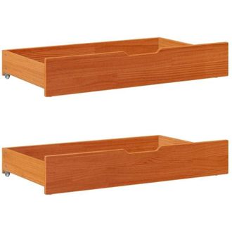 vidaXL Cassettoni per Letto 2pz Marrone Cera 90x55x17 cm Legno di Pino vidaXL 589879