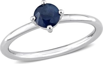 Mimi & Max 5/8 CT TGW Round Sapphire Stackable Ring in 10k White Gold