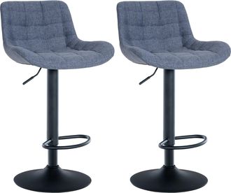 Clp Set De 2 Taburetes De Bar Tover Azul Tela