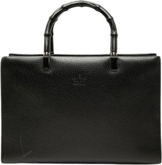 Gucci Pre-owned Vintage Handtas met Bamboe Handvat - Dames - Vintage Handtas - Zwart - ONE Size - Bamboe - Vintage