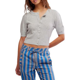 Free People Isla Elbow Sleeve Wool & Cashmere Blend Cardigan in Mineral Grey at Nordstrom Rack, Size X-Small