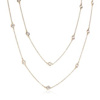 Tiffany & Co. Pre-Owned Tiffany & Co. Yellow Gold Diamond Elsa Peretti Diamond By The Yard Necklace