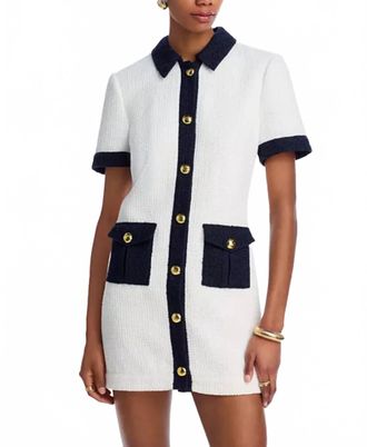 Cinq &agrave; Sept Nissy Mini Dress In White/black