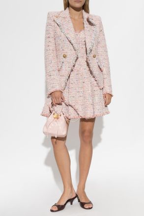 Balmain Tweed Blazer With Lurex Thread, Womens, Pink