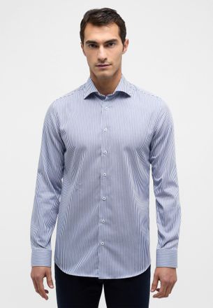 Eterna Langarmhemd ETERNA SLIM FIT, Herren, Gr. 39, Normalgr&ouml;ssen, blau, Satin, 100% Baumwolle, schmal, Manschette, Hemden Langarmhemd, NON IRON (b&uuml;gelfrei)