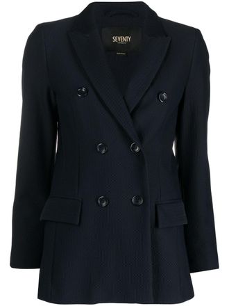 Seventy Colbert met dubbele rij knopen - Blauw