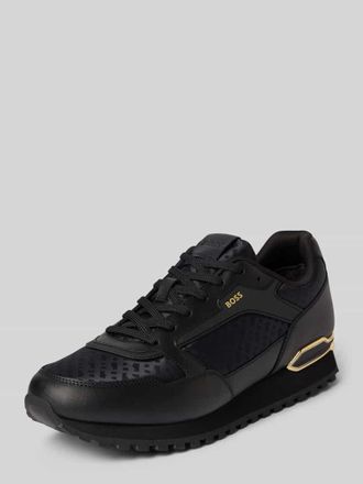 HUGO BOSS Sneaker aus echtem Leder-Mix Modell PARKOUR-L_RUNN_NMNAL in Black, Gr&ouml;&szlig;e 40