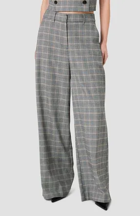 French Connection Matteo Plaid Wide Leg Trousers in Matteo Plaid Suiting at Nordstrom, Size 12