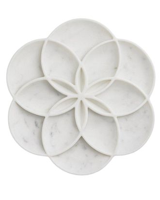 BIDKhome Bidkhome White Marble Centerpiece Small