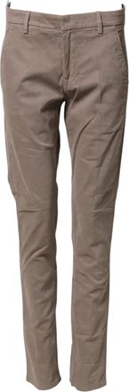 Dondup Cotton Stretch Straight Chino Trouser Womens Brown (Pre-Owned)