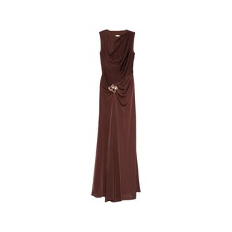 Rebecca Vallance Embellished Draped Maxi Dress