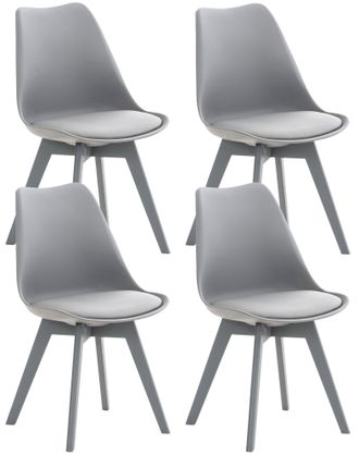 Clp Clp - Set De 4 Sillas De Comedor Linares Gris/gris Pl&aacute;stico