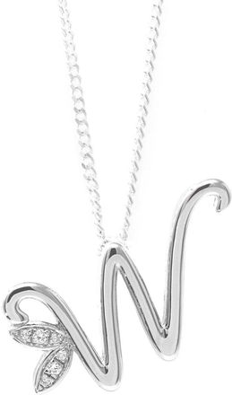 Say It With Winged Diamond Initial Necklace - Sterling Silver - W/20