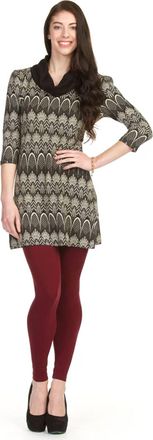 Papillon Deco Print Cowl Neck 3/4 Sleeve Sweater Dress In Black