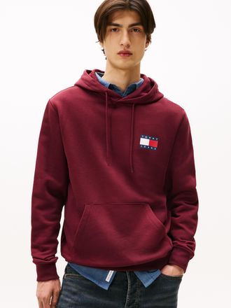 Tommy Jeans Sweatshirt TOMMY JEANS TJM REG ESSENTIAL FLAG HOOD EXT, Herren, Gr. XXL, rot (rot wine), Sweatware, Obermaterial: 80% Baumwolle, 20% Polyester, regula