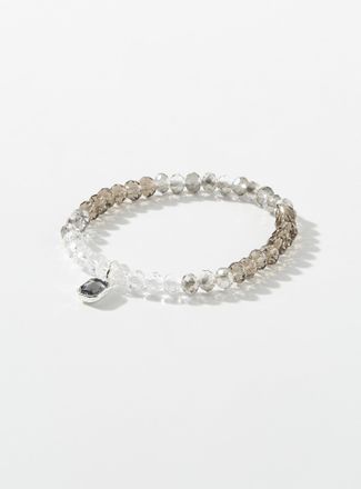 Simons Womens Single-stone two-tone bead bracelet