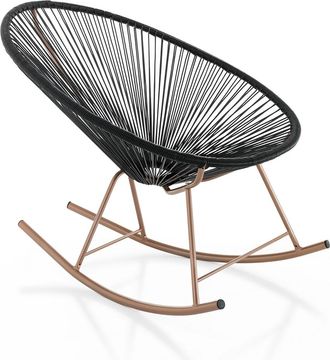Oresteluchetta Sill&oacute;n Mecedora De Jard&iacute;n En Rat&aacute;n Estilo Spaghetti Arizona Black