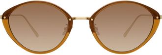 Linda Farrow LUCY LFL1086 C3 Womens Sunglasses Brown Size 52
