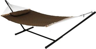 Sunnydaze 2-Person Quilted Designs Spreader Bar Hammock With 12 Stand