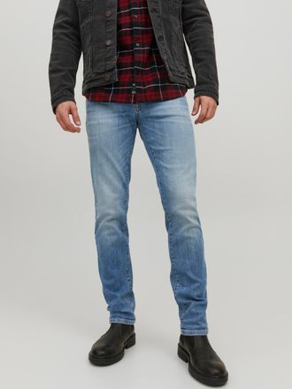 Jack & Jones Slim-fit-Jeans JACK & JONES JJITIM JJDAVIS JJ 074 NOOS, Herren, Gr. 28, L&auml;nge 32, blau (blaudenim), Denim/Jeans, Obermaterial: 95% Baumwolle, 3% Elast