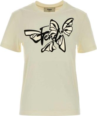 Fendi Ivory Logo T-shirt