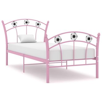 vidaXL Estructura De Cama Sin Colch&oacute;n Metal Rosa 90x200 Cm Vidaxl