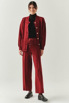 Exquise Drawstring Knitted Trousers in Red at Nordstrom, Size Medium