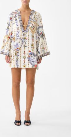 Camilla Deep V Neck Hardware Short Kaftan in The Pottery Parlour at Nordstrom, Size X-Large