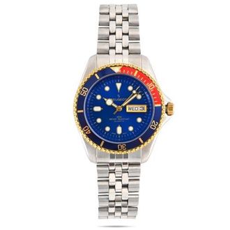 Peugeot Sport Day Date Rotating Bezel Bracelet Watch- 40MM in Blue at Nordstrom