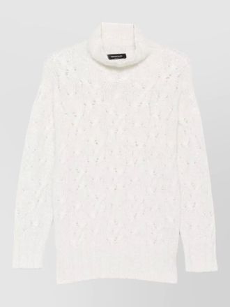 Fabiana Filippi cashmere wool cable-knit sequin-embellished turtleneck sweater