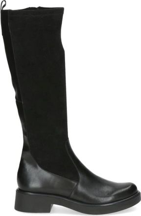 Caprice Zwarte Casual Enkellaarsjes Vrouwen - Dames - Hoge Laarzen - Zwart - 40 EU - Leer - Schoenen