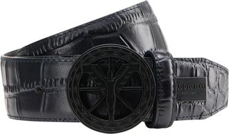 Carlo Colucci Reptiel-reli&euml;f Riem - unisex - Riemen - Blauw - 105 CM - Leer - Accessoires