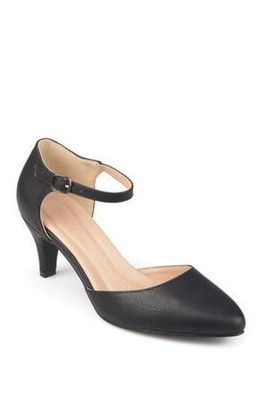 Journee Collection Bettie Ankle Strap Pump - Wide Width Available in Black at Nordstrom Rack, Size 7.5