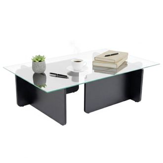 Dmora Dmora - Mesa De Caf&eacute; Kallias, Mesa De Centro Baja, Revistero Para Sof&aacute;, Estante De La Sala De Estar, 105x65 H30 Cm, Negro