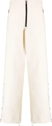 OAMC zip-detail wide-leg trousers - men - Polyester - S - Neutrals