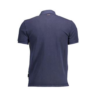 Napapijri Logo-Embroidered Cotton Polo Shirt - Blue