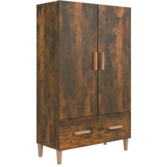 vidaXL Vidaxl - Aparador Madera Contrachapada Roble Ahumado 70x31x115 Cm