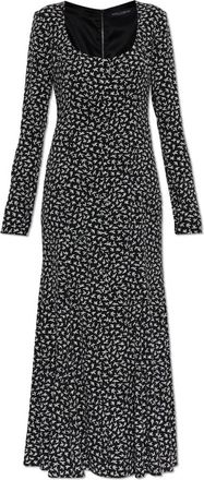 Dolce & Gabbana Abito Jurk in Foglioline Nero - Dames - Casual kleedjes - Zwart - M - Kleedjes