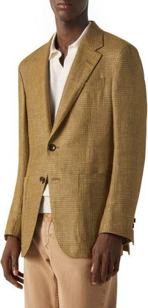 Ermenegildo Zegna Olive Green Cashmere, Linen & Silk Jacket at Nordstrom, Size 46 Us