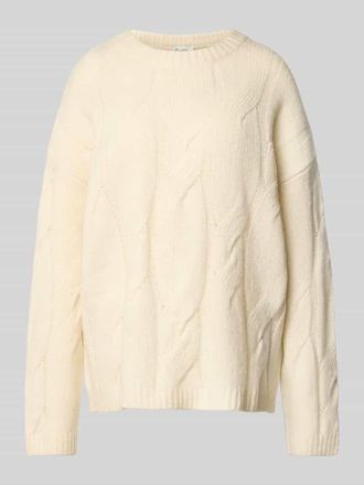MY ESSENTIAL WARDROBE Oversized Strickpullover mit gerippten Abschl&uuml;ssen Modell Will in Offwhite, Gr&ouml;&szlig;e S