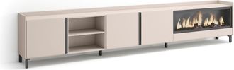 Skraut Home Skraut Home - Mueble Tv, Televisi&oacute;n, Muebles De Sal&oacute;n, Almacenaje, 315x35x61cm, Para Tv Hasta 80, Chimenea El&eacute;ctrica Xxl, Dise&ntilde;o Industrial, Estilo Mo