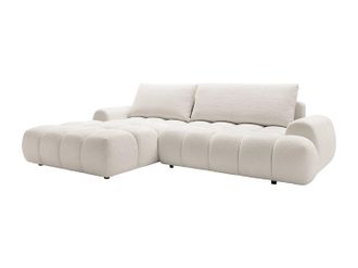 Vente-Unique Sof&aacute; rinconera izquierda convertible en chenilla beige FARNETA